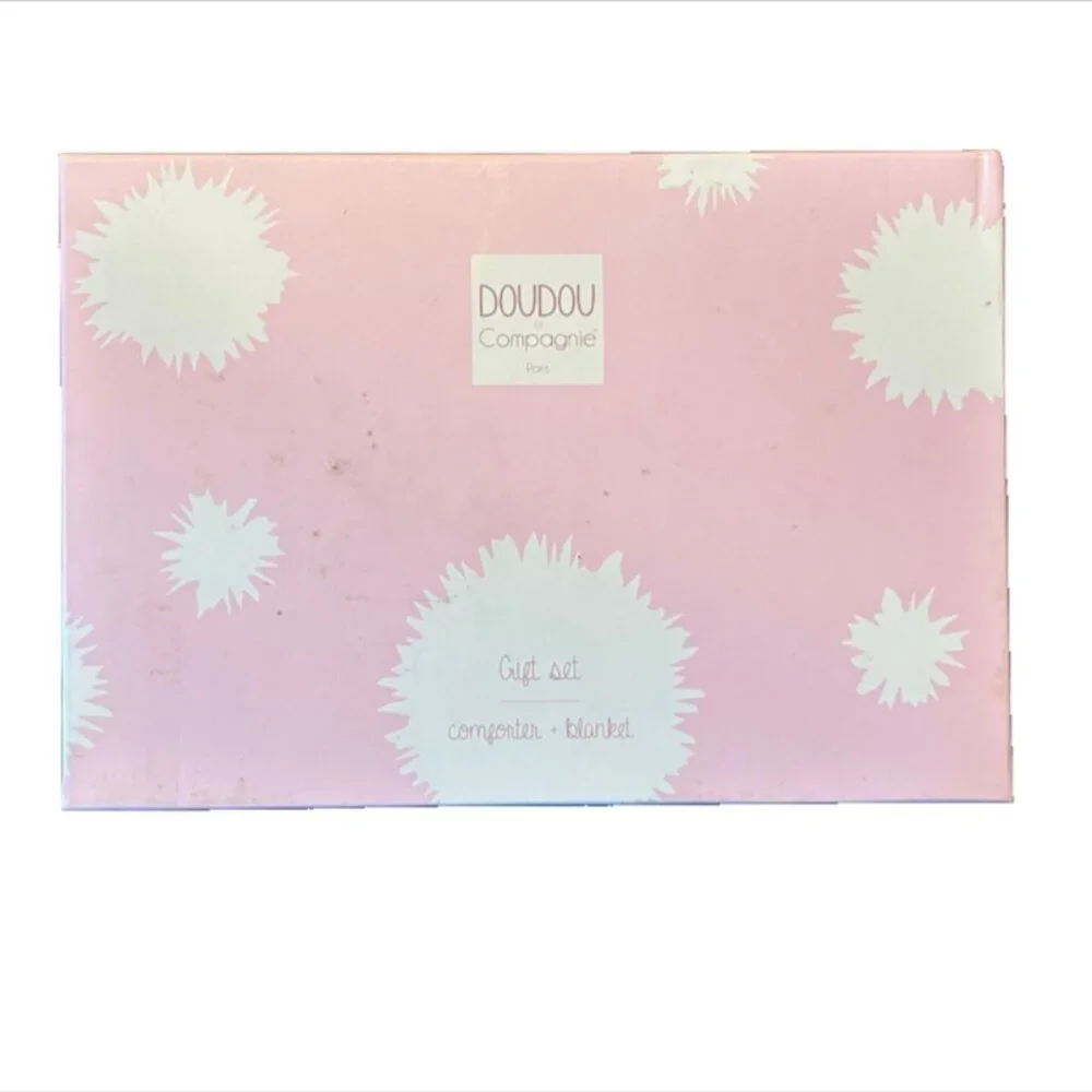 DouDou Et Compagnie Paris Pink Deer Comforter and Blanket